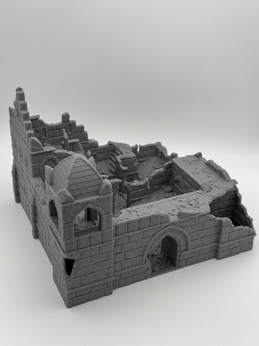Photo du produit Tabletop 28mm The Printing Goes Ever On (TPGEO) 0 : Ruines de la caserne Ivory City - Bâtiment du royaume de Gonthan - Terrain de table Ruines de caserne