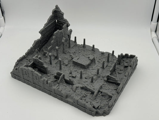 Photo de produit Tabletop 28mm The Printing Goes Ever On (TPGEO) 0 : Ruines de l'hôpital de la ville d'ivoire - Bâtiment du royaume de Gonthan - Terrain de Tabletop Ruines d'hôpital