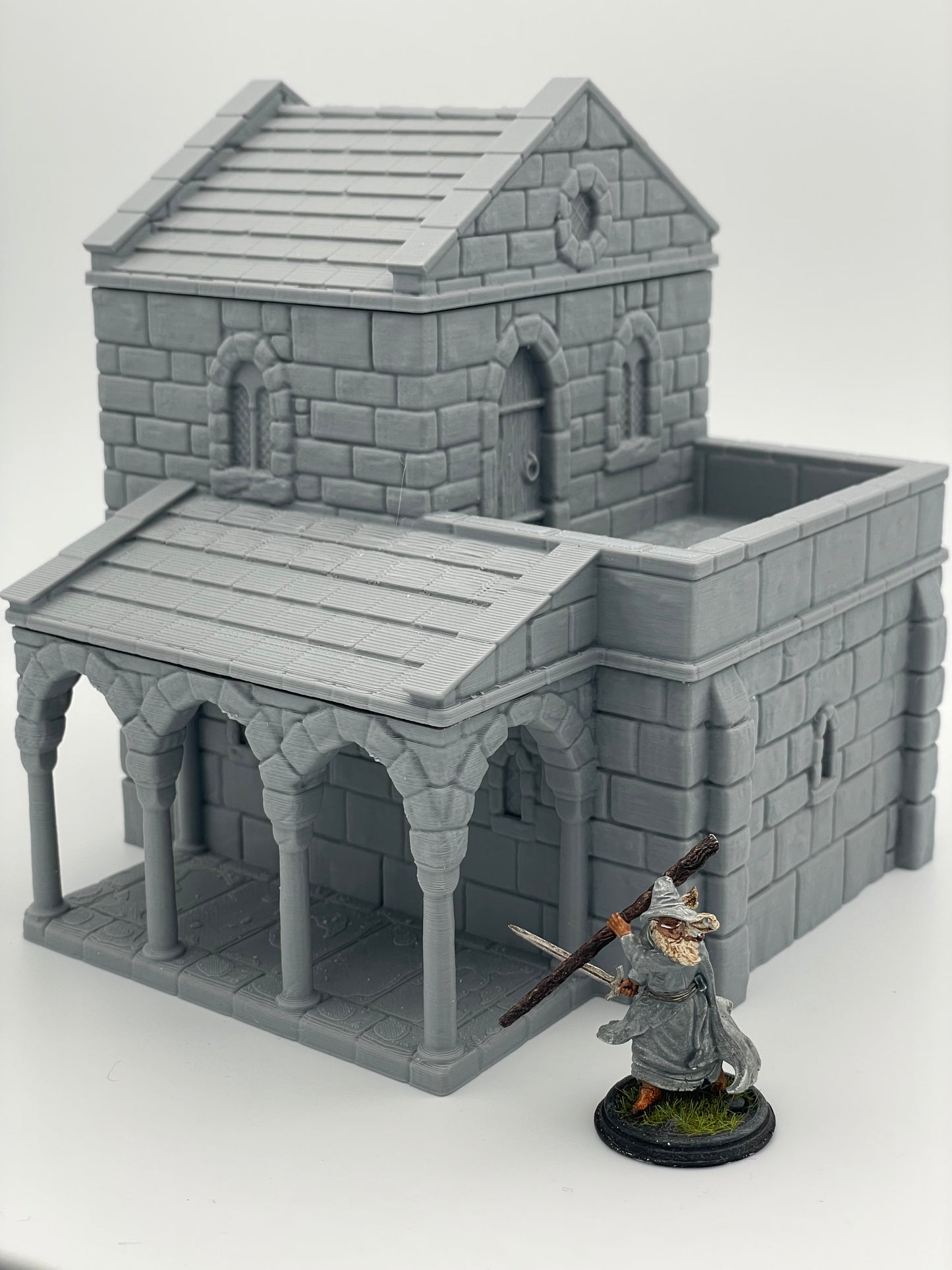 Photo du produit Tabletop 28mm The Printing Goes Ever On (TPGEO) 0 : Maison médiévale A - Bâtiment en pierre du royaume humain de Gonthan - Terrain praticable