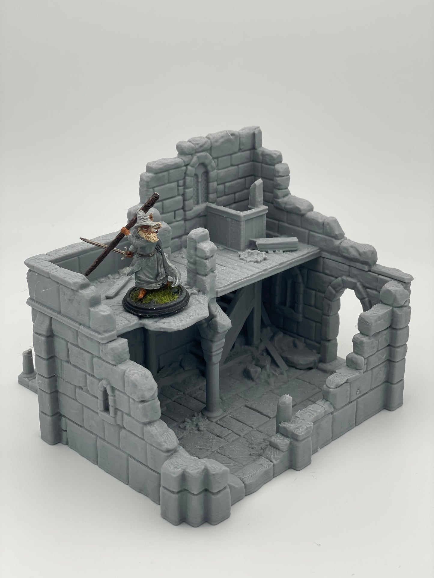 Photo de produit Tabletop 28mm The Printing Goes Ever On (TPGEO) 0 : Ruine maison médiévale A2 - Restes du bâtiment du royaume humain Gonthan