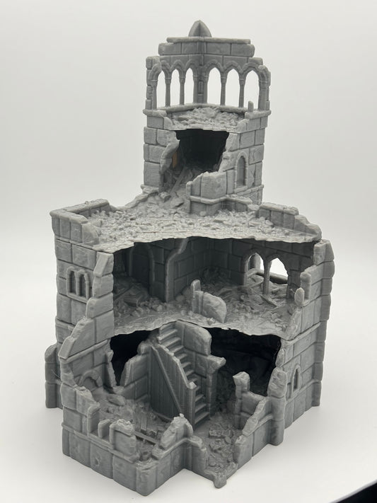 Photo du produit Tabletop 28mm The Printing Goes Ever On (TPGEO) 0 : Ruines de la mairie de la ville d'ivoire - Bâtiment du royaume de Gonthan - Terrain de mairie Tabletop