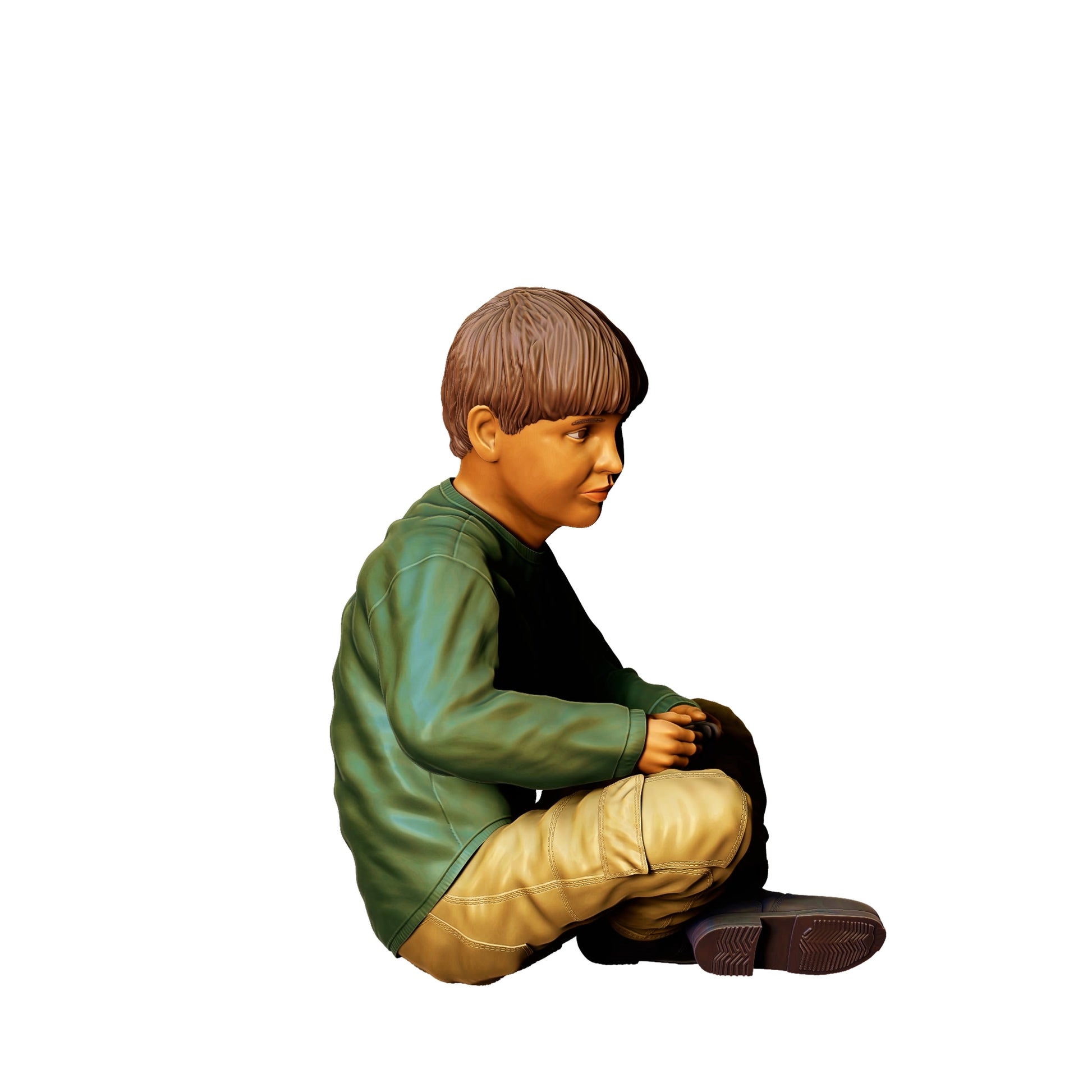 Photo de produit de modélisme diorama 0 : Enfant jouant assis avec une voiture RC B (Réf. n° 372)