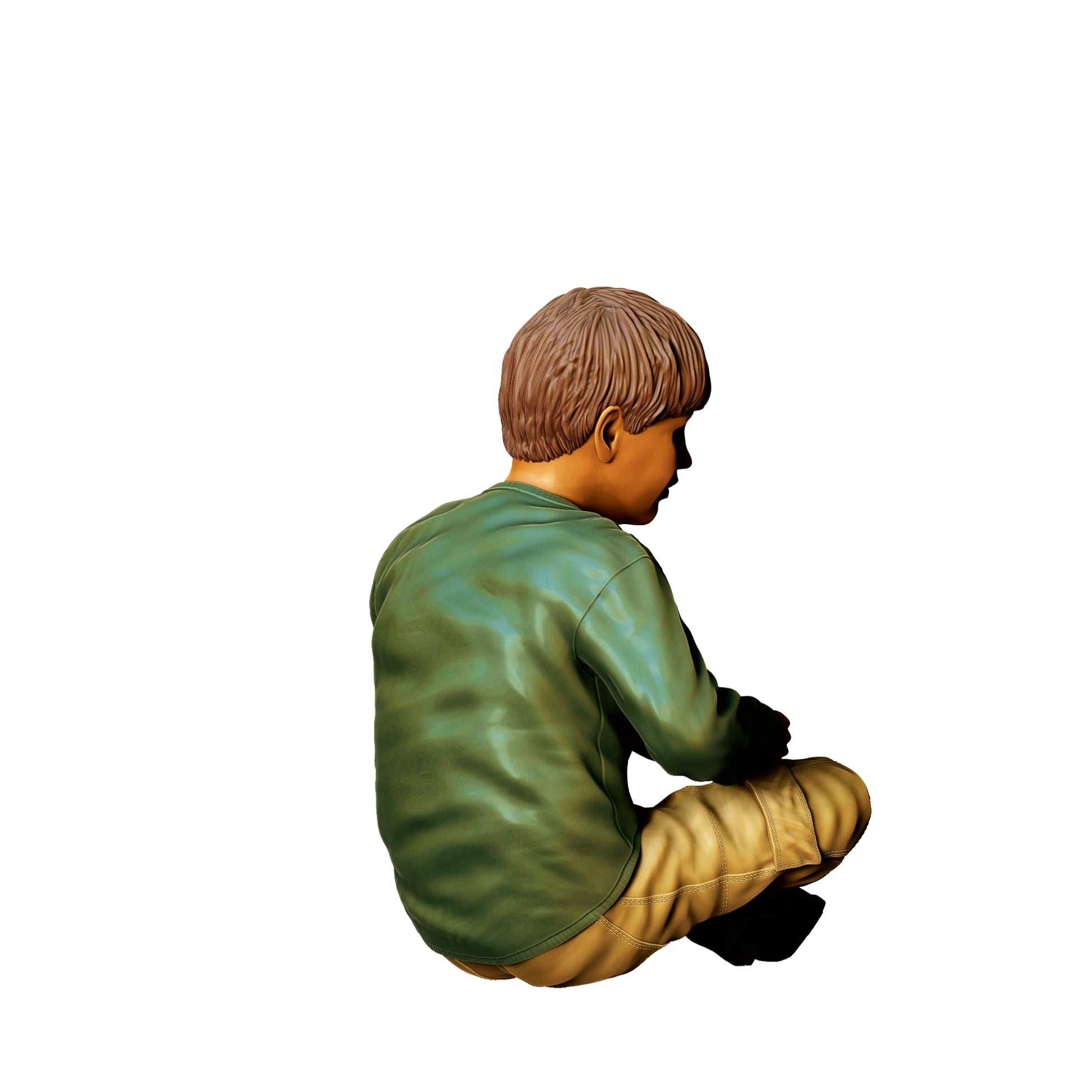 Photo de produit de modélisme diorama 0 : Enfant jouant assis avec une voiture RC B (Réf. n° 372)