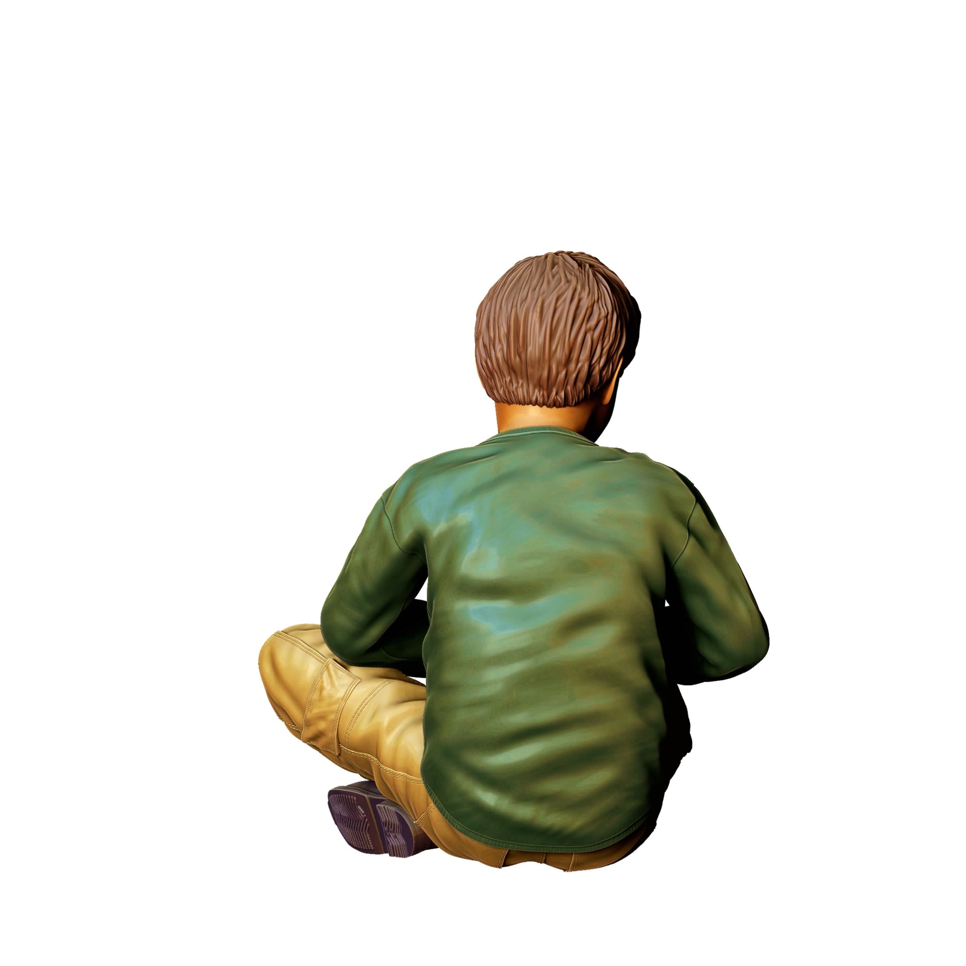 Photo de produit de modélisme diorama 0 : Enfant jouant assis avec une voiture RC B (Réf. n° 372)