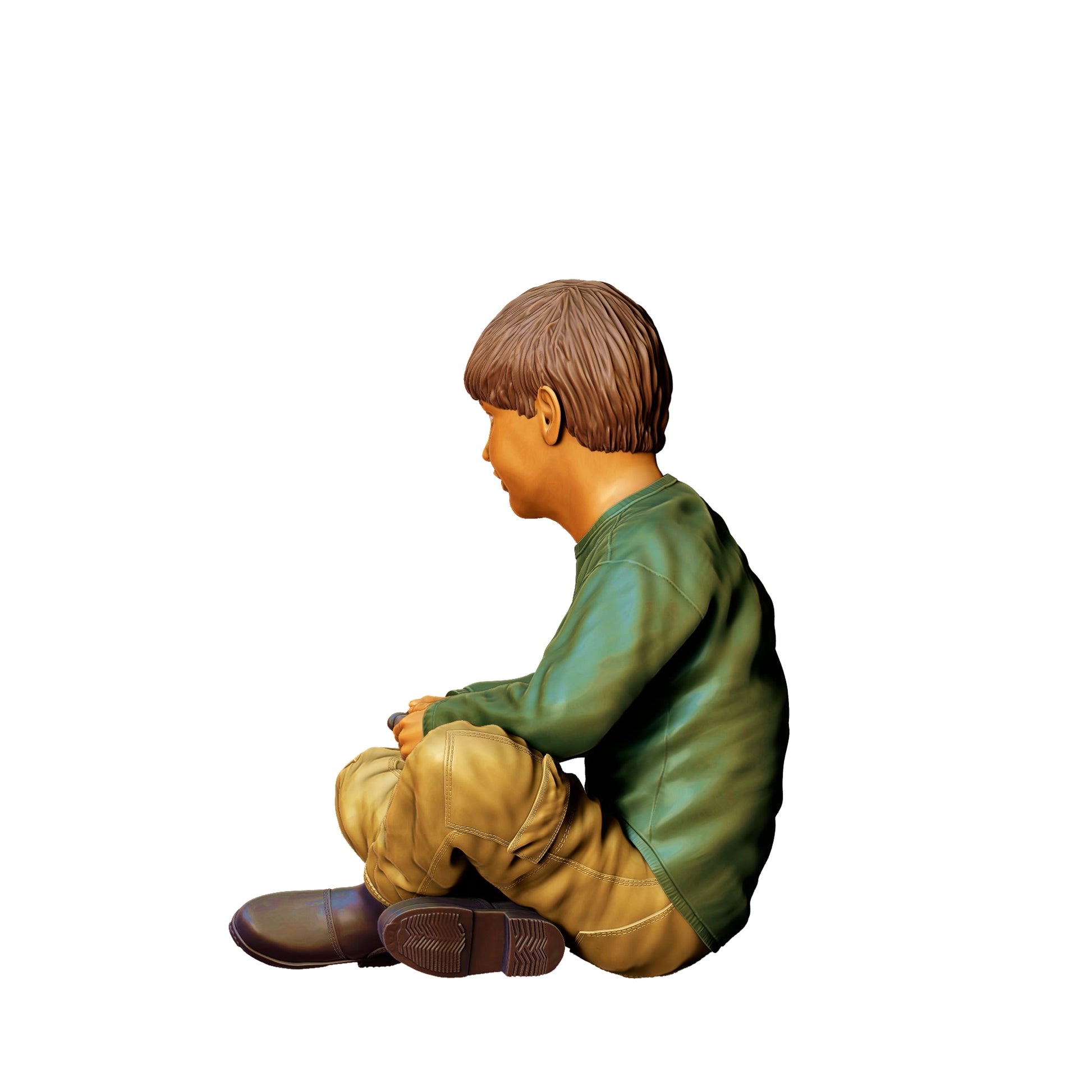 Photo de produit de modélisme diorama 0 : Enfant jouant assis avec une voiture RC B (Réf. n° 372)