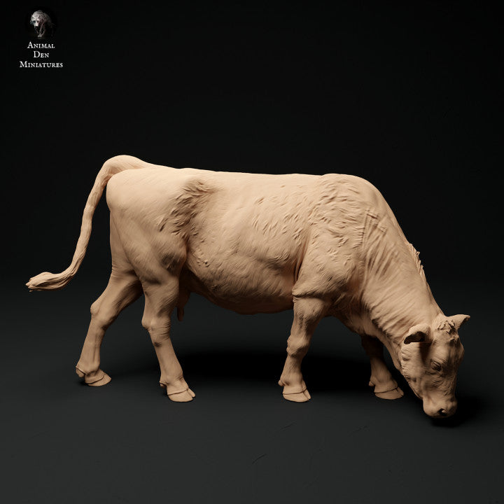 Photo de produit Figurine animale Diorama, modélisme : 0 : Figurine animale de ferme : vache paissant - Red Devon Cow