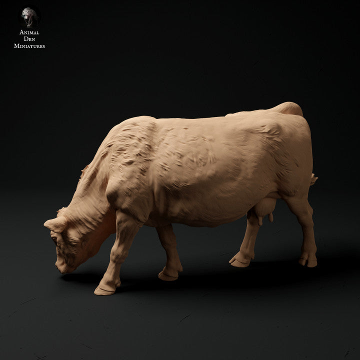 Photo de produit Figurine animale Diorama, modélisme : 0 : Figurine animale de ferme : vache paissant - Red Devon Cow