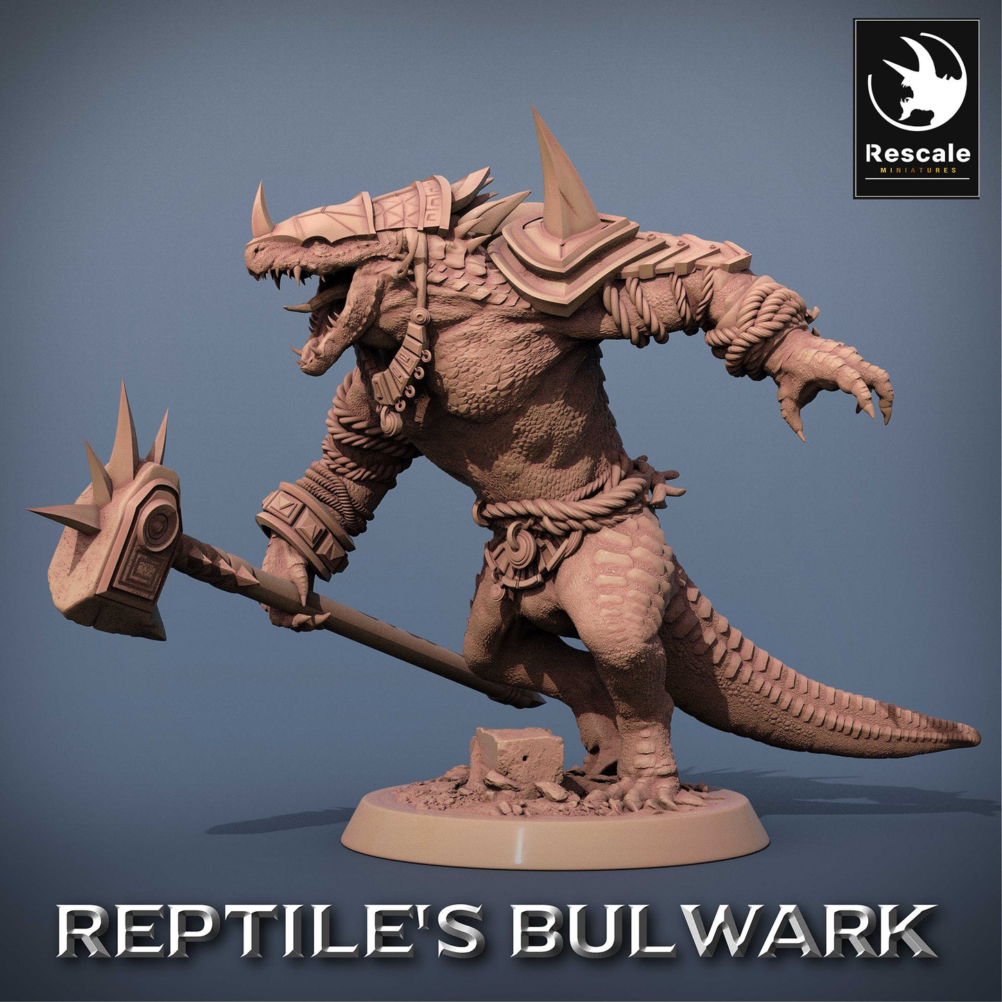 Image du produit 2 sur 2 : Miniature de Tabletop : Guerrier Lézard avec Marteau de Guerre à Deux Mains, Seigneur des Lézards, Champion Saurien, Briseur de Front, Gardien du Temple (23_06_F11)