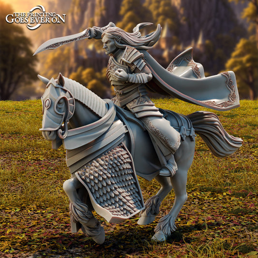Photo du produit Tabletop 28mm The Printing Goes Ever On (TPGEO) 0 : Lord Goloccel Haut-Elfe Héros - À pied et à cheval - Vaillant leader des Hauts-Elfes