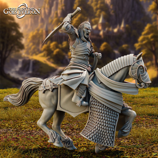 Photo du produit Tabletop 28mm The Printing Goes Ever On (TPGEO) 0 : Lord Eleron Haut-Elfe Héros - À pied et à cheval - Vaillant leader des Hauts-Elfes