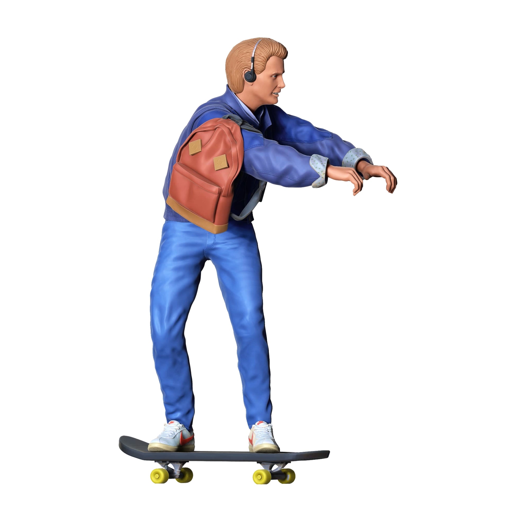 Photo du produit diorama et modélisme figurine miniature : Skateur - Homme sur skateboard avec un sac à dos