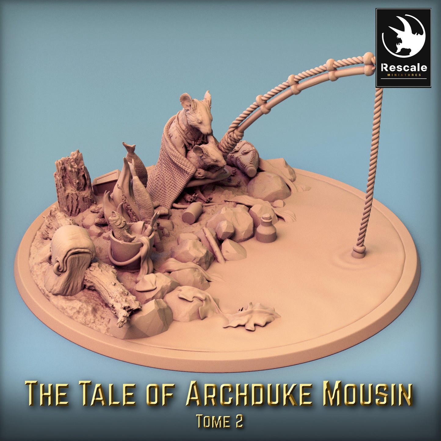 Une famille de souris pêche (grande base) (G10)
