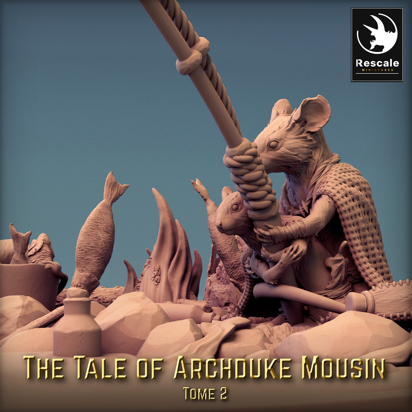 Une famille de souris pêche (grande base) (G10)