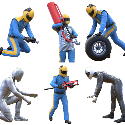 Photo du produit diorama et modélisme figurine miniature : Set Pit-Crew, 6 figurines