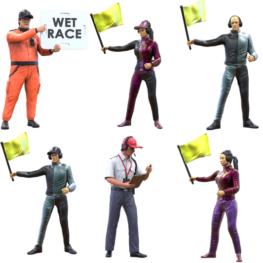 Photo du produit Diorama et modélisme Figurine miniature : Ensemble de commissaires de course 2, 6 figurines