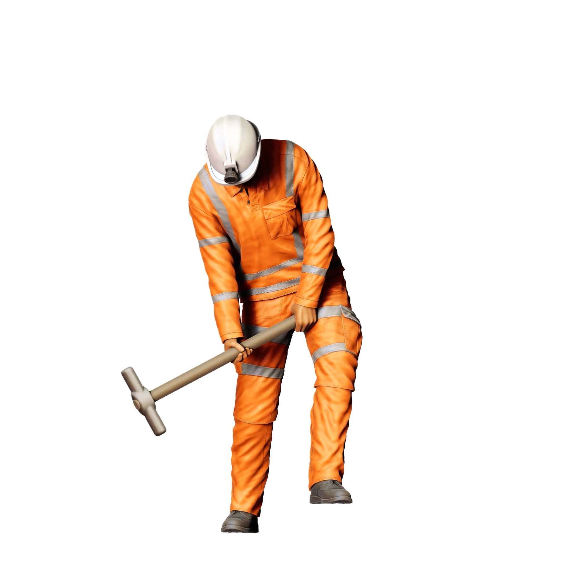 Photo de produit de modélisme diorama 0 : Ouvrier sur la voie avec un marteau - Ferroviaire/ Ouvrier du bâtiment A (Réf. n° 387)