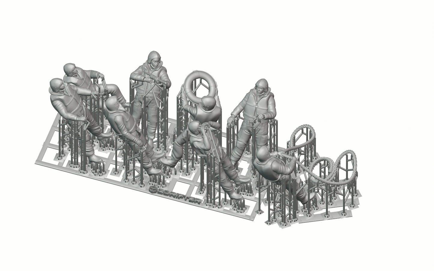 Photo du produit Diorama et modélisme Figurine miniature : Ensemble de sauveteurs en mer, 8 figurines