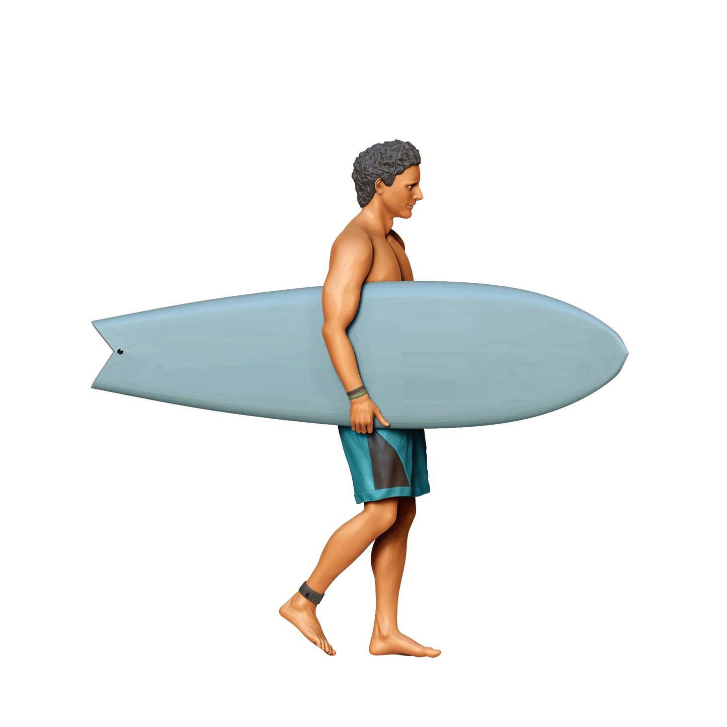 Photo du produit Diorama et modélisme Figurine miniature : Surfer sur la vague : Surfer avec planche de surf sur la plage