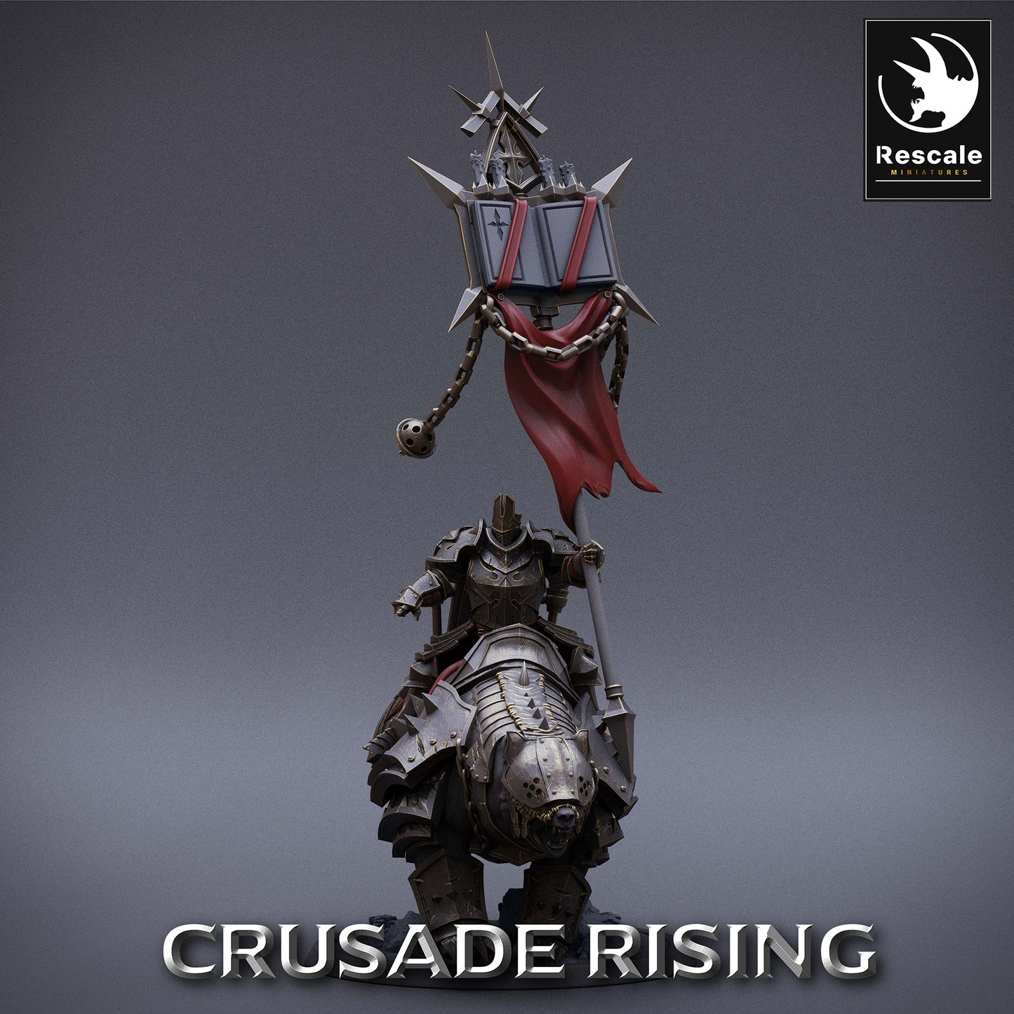 Templar Banner Bearer Rider - Puissant souverain de l'Ordre des Templiers - Chevaliers Templiers (D2)