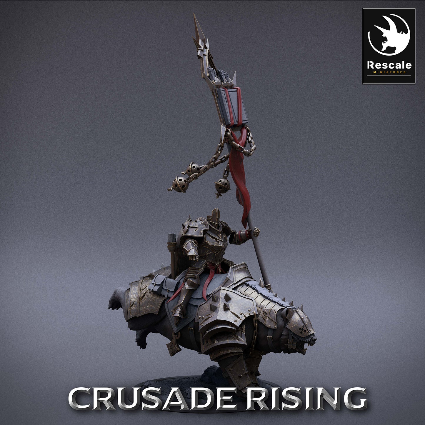 Templar Banner Bearer Rider - Puissant souverain de l'Ordre des Templiers - Chevaliers Templiers (D2)