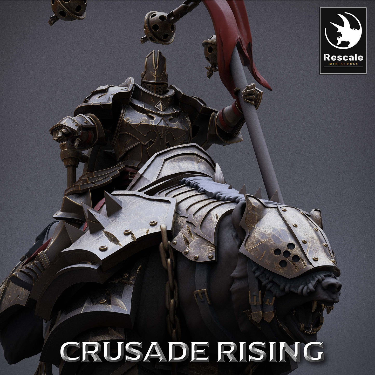 Templar Banner Bearer Rider - Puissant souverain de l'Ordre des Templiers - Chevaliers Templiers (D2)