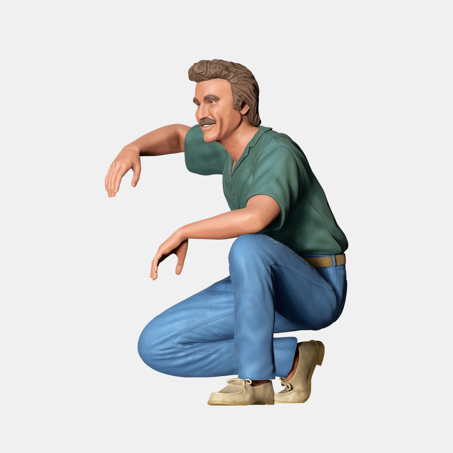 Photo du produit Diorama et modélisme Figurine miniature : Homme assis en jeans : Type cool