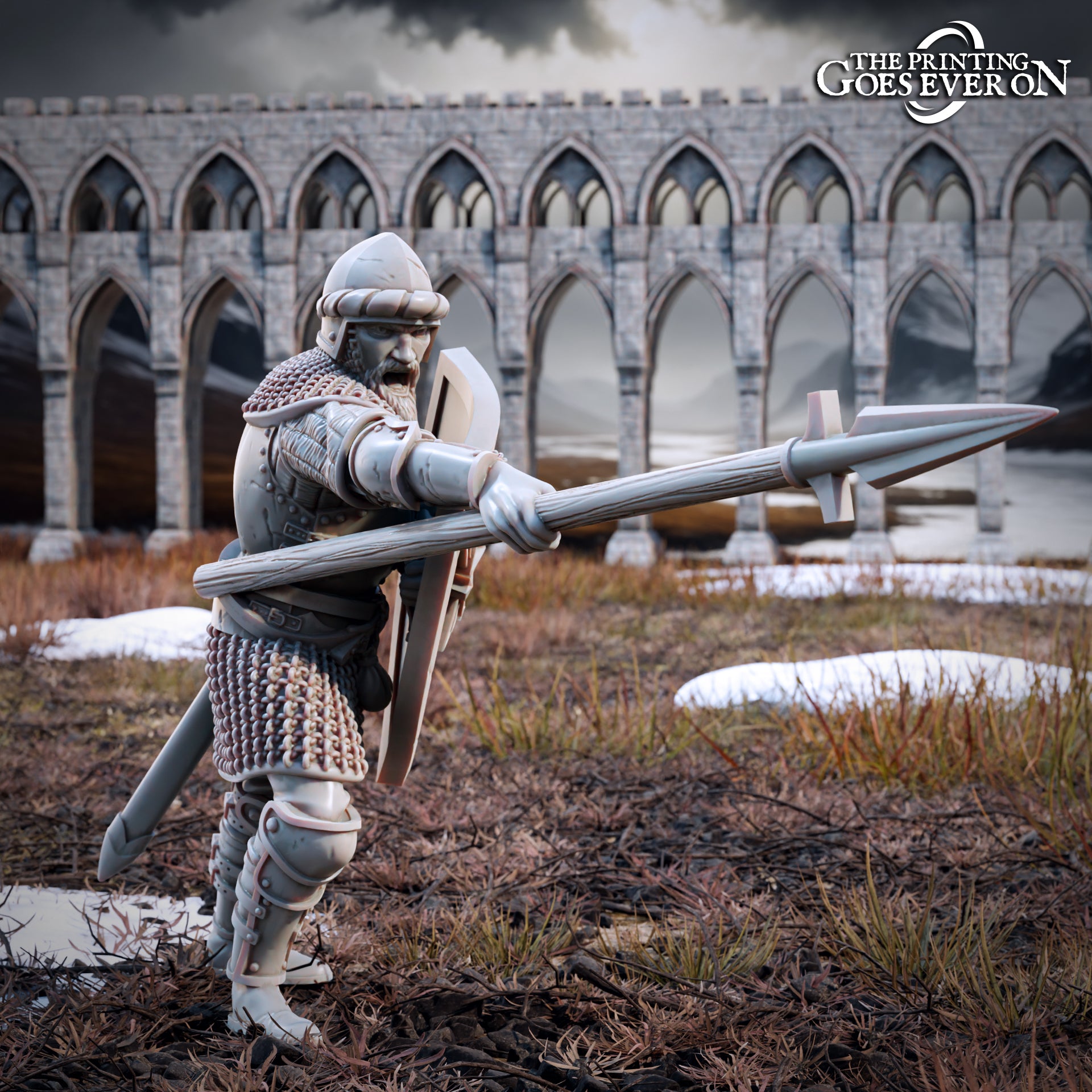 Photo de produit Tabletop 28mm The Printing Goes Ever On (TPGEO) 0 : Guerriers humains - Soldats des hommes du Nord - grande troupe