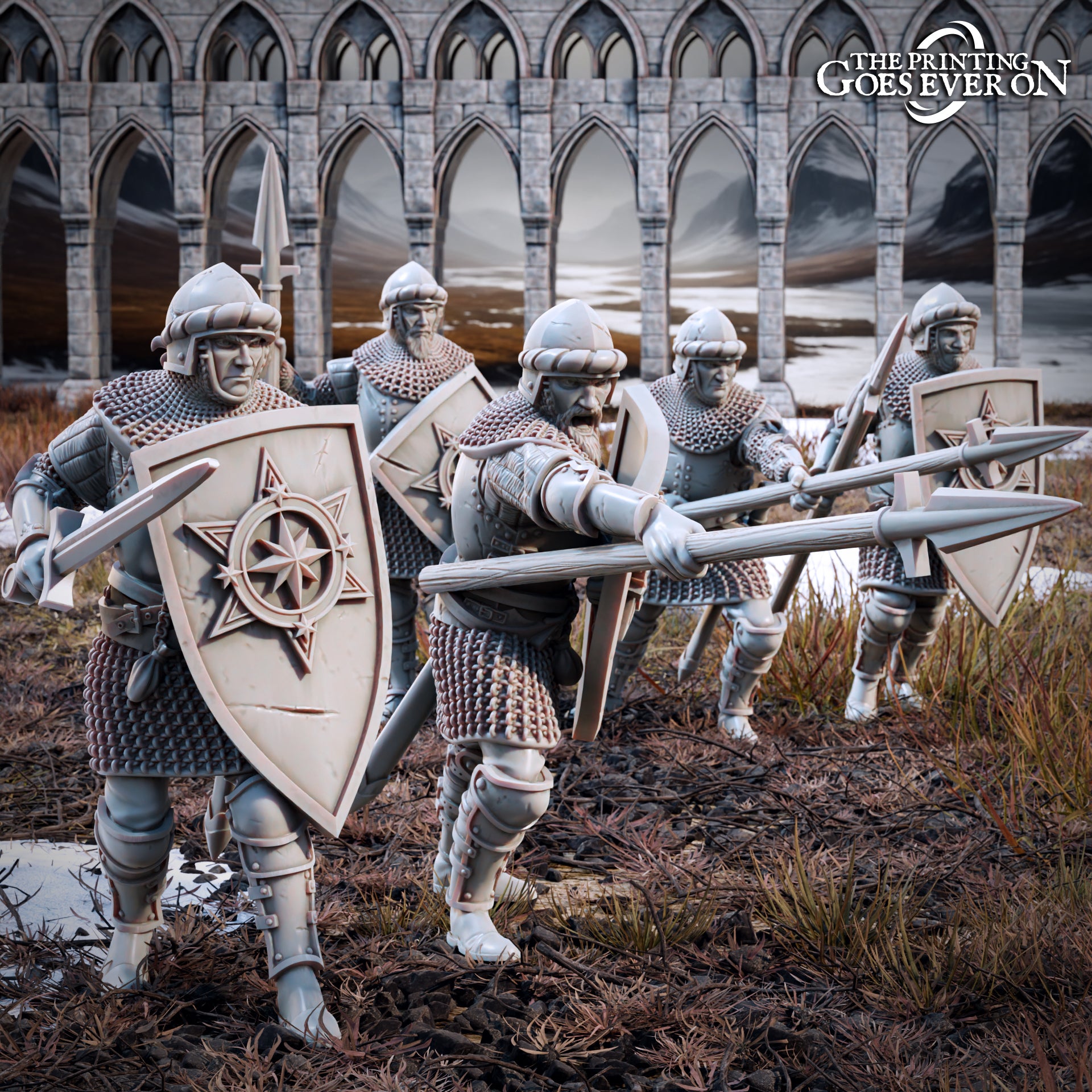 Photo de produit Tabletop 28mm The Printing Goes Ever On (TPGEO) 0 : Guerriers humains - Soldats des hommes du Nord - grande troupe