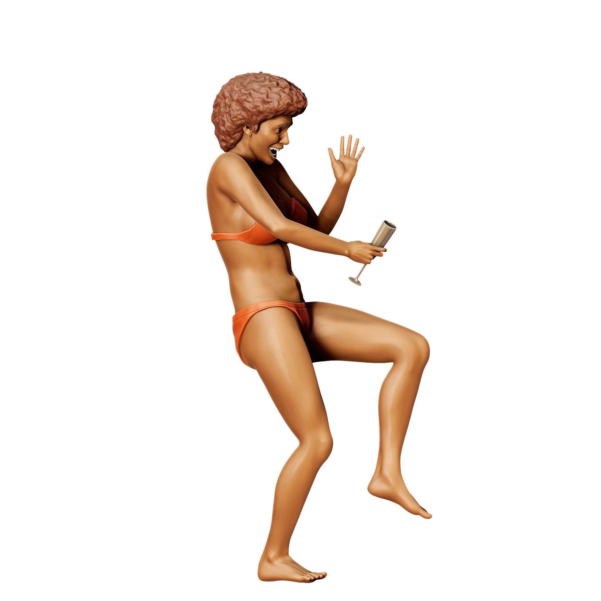 Photo de produit de modélisme diorama 0 : Fête au bord de la piscine - Femme en bikini avec un verre de champagne (Réf. n° 324)