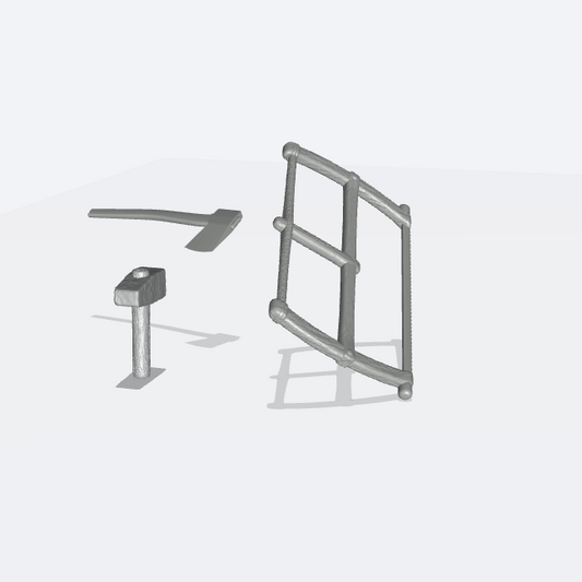 Photo du produit Miniature Mobilier, Décoration Diorama et Modélisme 0 : Forge médiévale : 3 outils - Marteau, Scie et Hache (Réf. 54D)