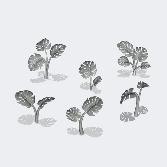 Photo du produit Miniature Meubles, Décoration Diorama et Modélisme 0: Plantes et Végétaux: 6 Plantes Monstera