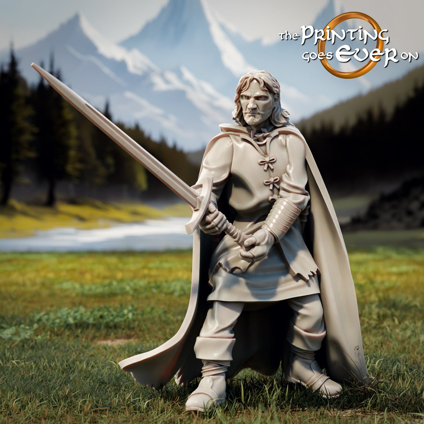 Photo de produit Tabletop 28mm The Printing Goes Ever On (TPGEO) 0: 9 Héros en position de combat Remasterisé : Compagnons humains, elfes, nains et hobbits - Guerriers