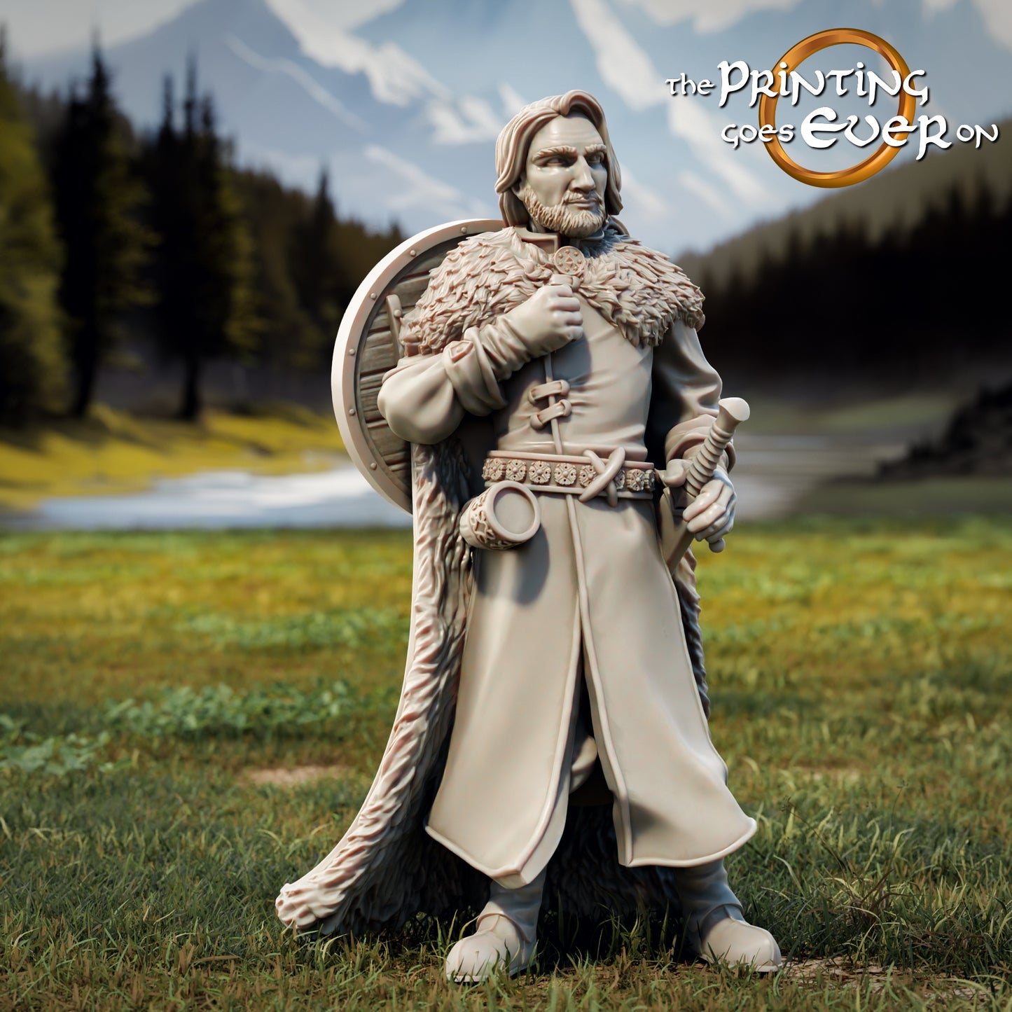 Photo de produit Tabletop 28mm The Printing Goes Ever On (TPGEO) 0: 9 Héros en pose de marche Remasterisé : Compagnons humains, elfes, nains et hobbits - Voyageur