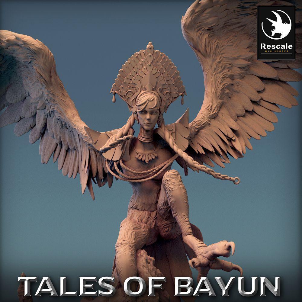 Photo de produit Tabletop 28mm Lord of the Print (LotP) 0 : Miniature Tabletop : Harpie / Reine des Harpies, démon ailé, sorcière des cieux - Monstre Boss (24_01_I1)