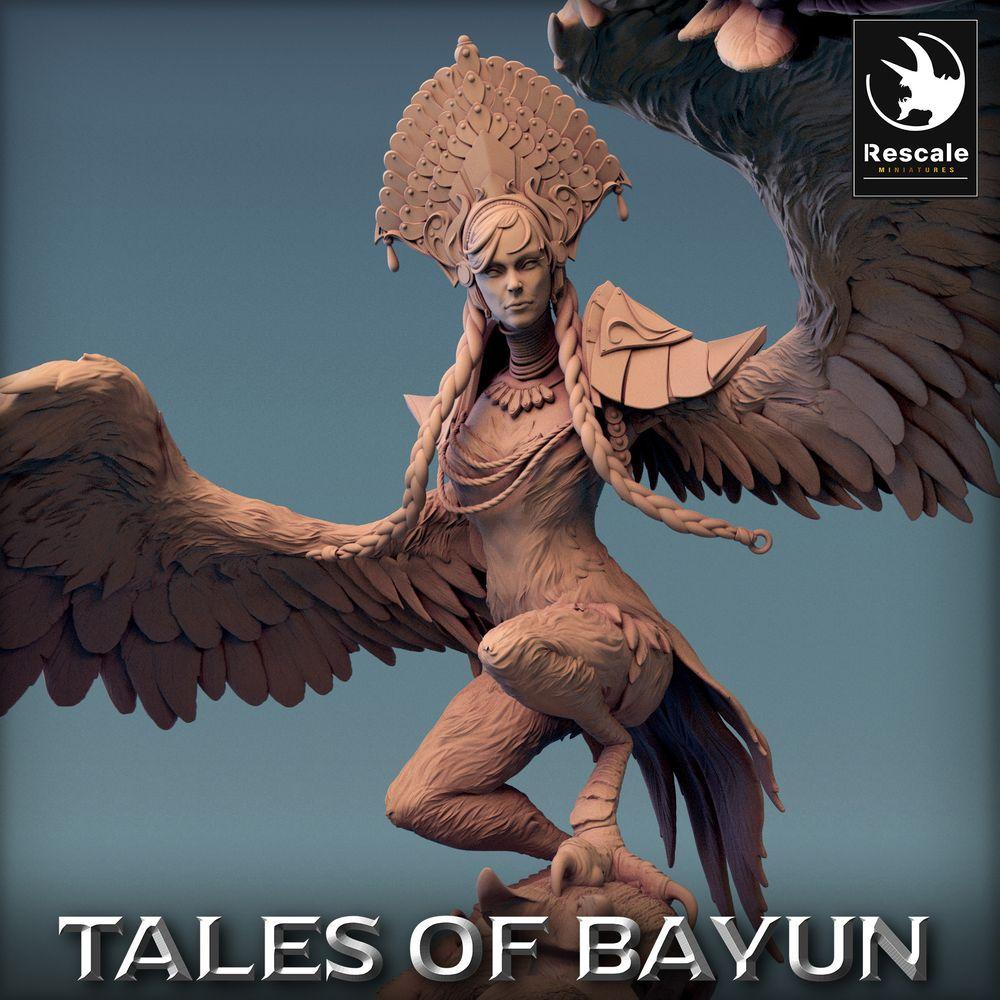 Photo de produit Tabletop 28mm Lord of the Print (LotP) 0 : Miniature Tabletop : Harpyie Harpy - guerrière ailée, reine des harpies, modèle de boss (24_01_I7)