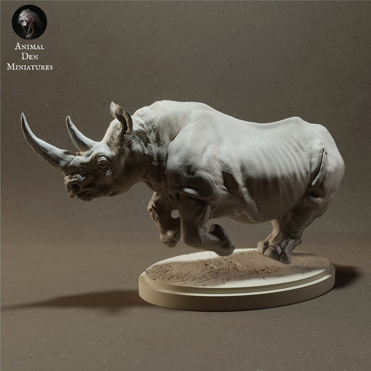 Photo de produit Figurine d'animal Diorama, Modélisme : 0 : Rhinocéros africain agressif - Animaux de la savane