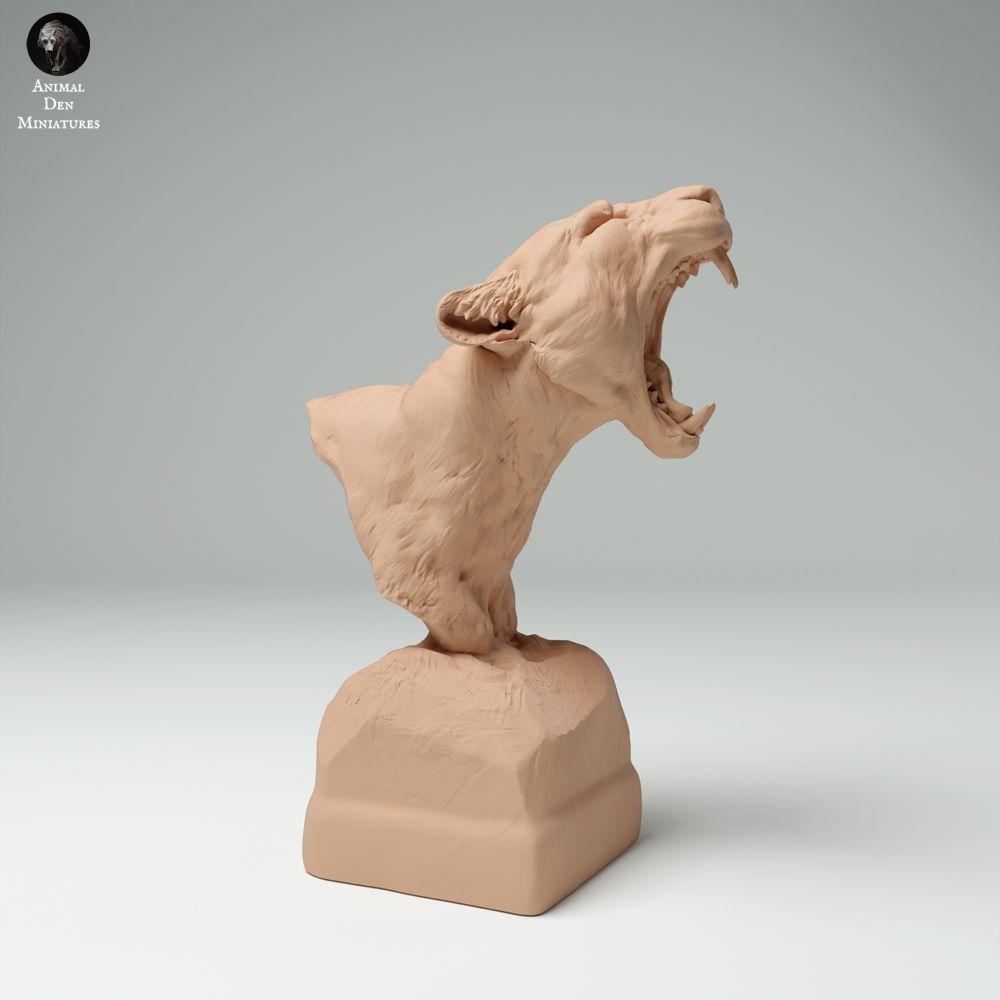 Photo produit 2 : figurine animalière : buste de panthère nébuleuse - bâillant (25_02_09)