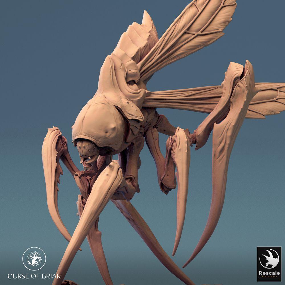 Photo de produit Tabletop 28mm Lord of the Print (LotP) 0 : Miniature Tabletop : Fyrionis - horreur insectoïde, monstre mantide et créature ailée avec griffes en faucille, boss de donjon (24_07_D2)