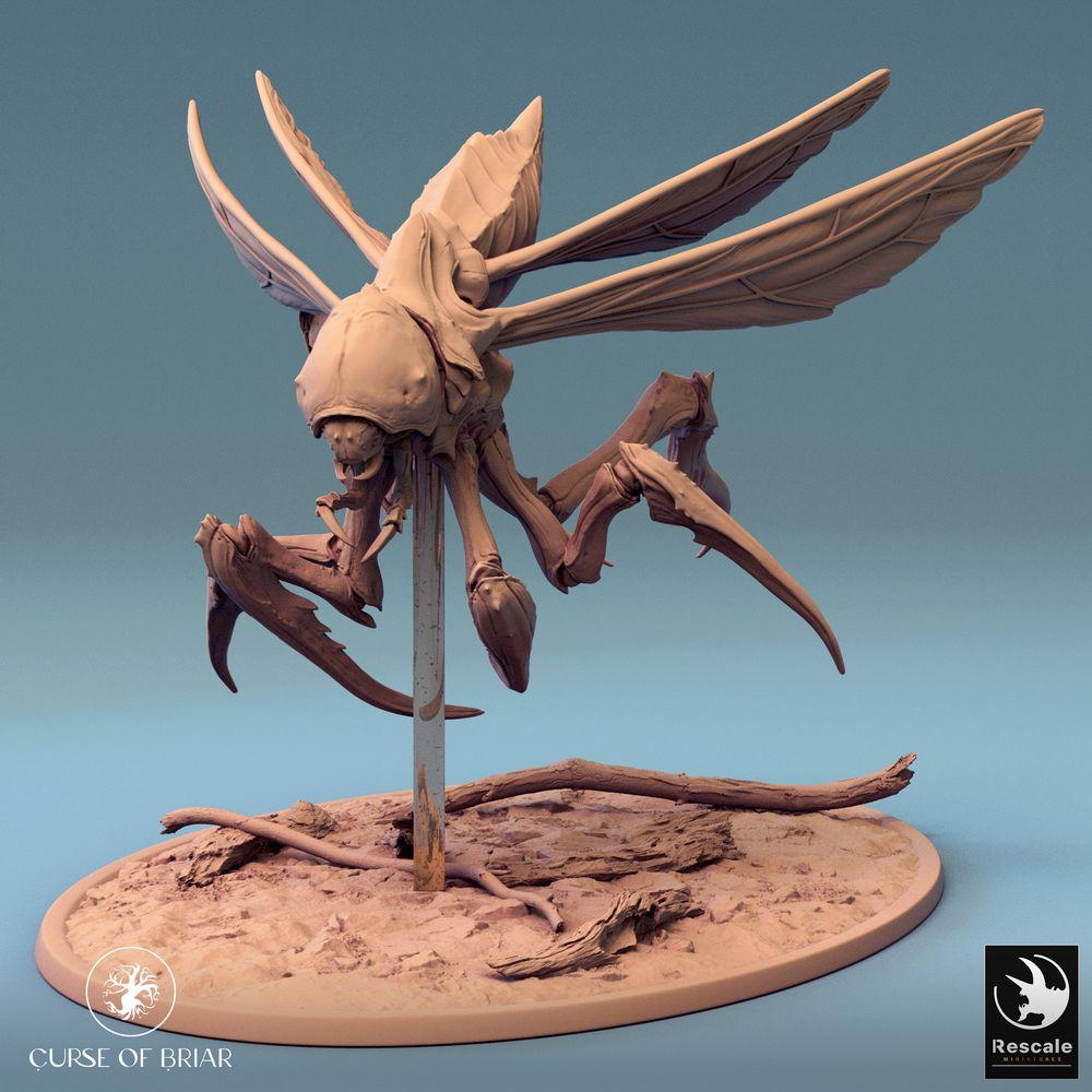 Photo de produit Tabletop 28mm Lord of the Print (LotP) 0 : Miniature Tabletop : Grande bête insectoïde - Guêpe géante démon Mantis avec faucilles, monstre volant pour rencontres en donjon et wargaming de skirmish (Fyrionis Fly) (24_07_D5)