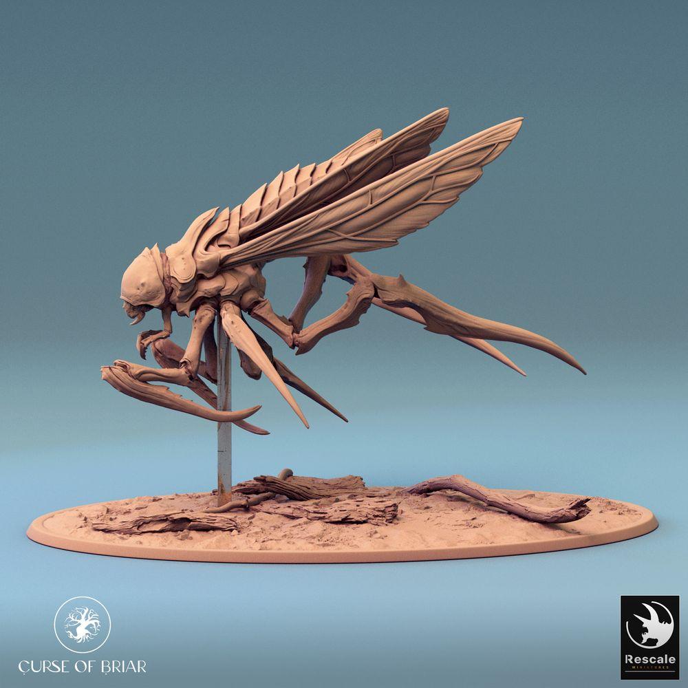 Image de produit Tabletop 28mm Lord of the Print (LotP) 0 : Miniature Tabletop : Grande bête insectoïde - Guêpe géante démon Mantis avec griffes en faucille, monstre volant pour rencontres de donjon et wargaming de skirmish (Fyrionis Fly) (24_07_D5)