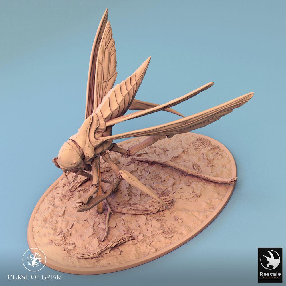 Photo du produit Tabletop 28mm Lord of the Print (LotP) 0 : Miniature Tabletop : Grande bête insectoïde - Guêpe géante démon Mantis avec pinces en faucille, monstre volant pour rencontres en donjon et wargaming de escarmouche (Fyrionis Fly) (24_07_D5)