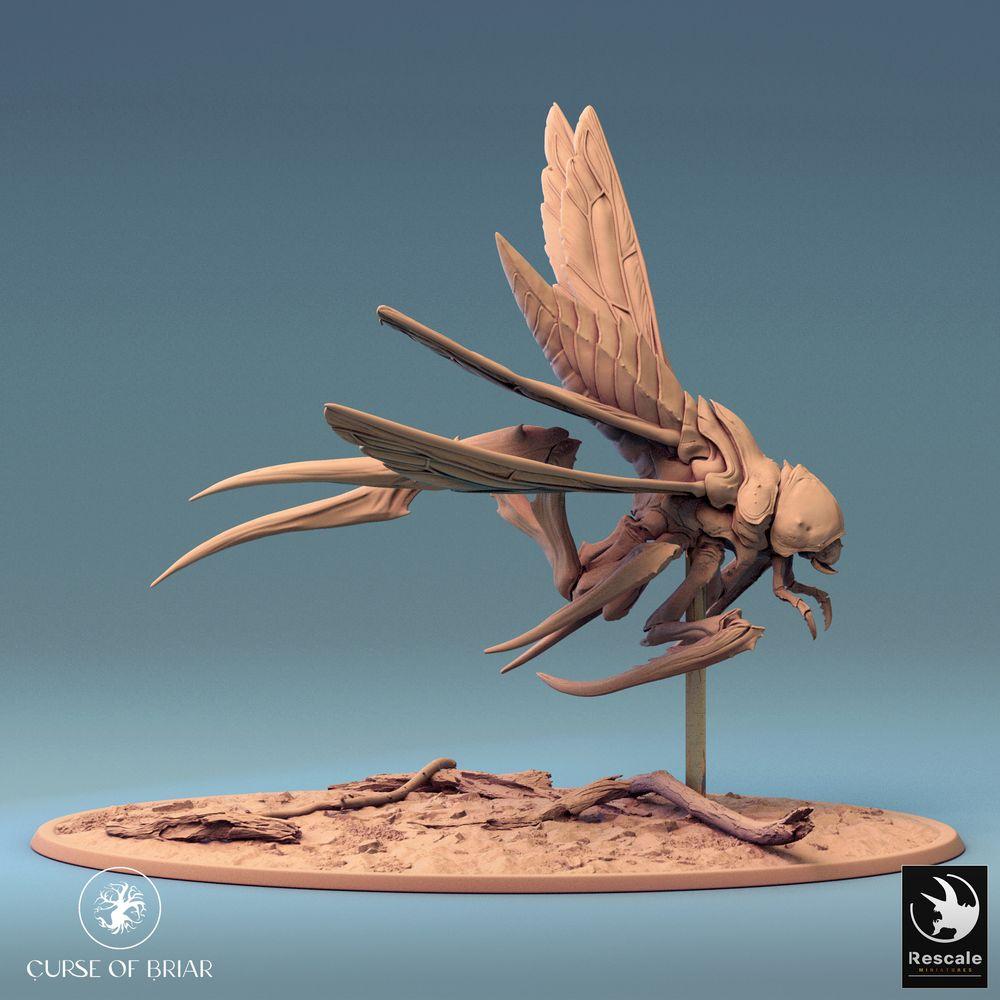 Photo de produit Tabletop 28mm Lord of the Print (LotP) 0 : Miniature Tabletop : Créature insectoïde volante - Mante avec bras en faucille, créature de nuée, Guêpe géante (24_07_D8)