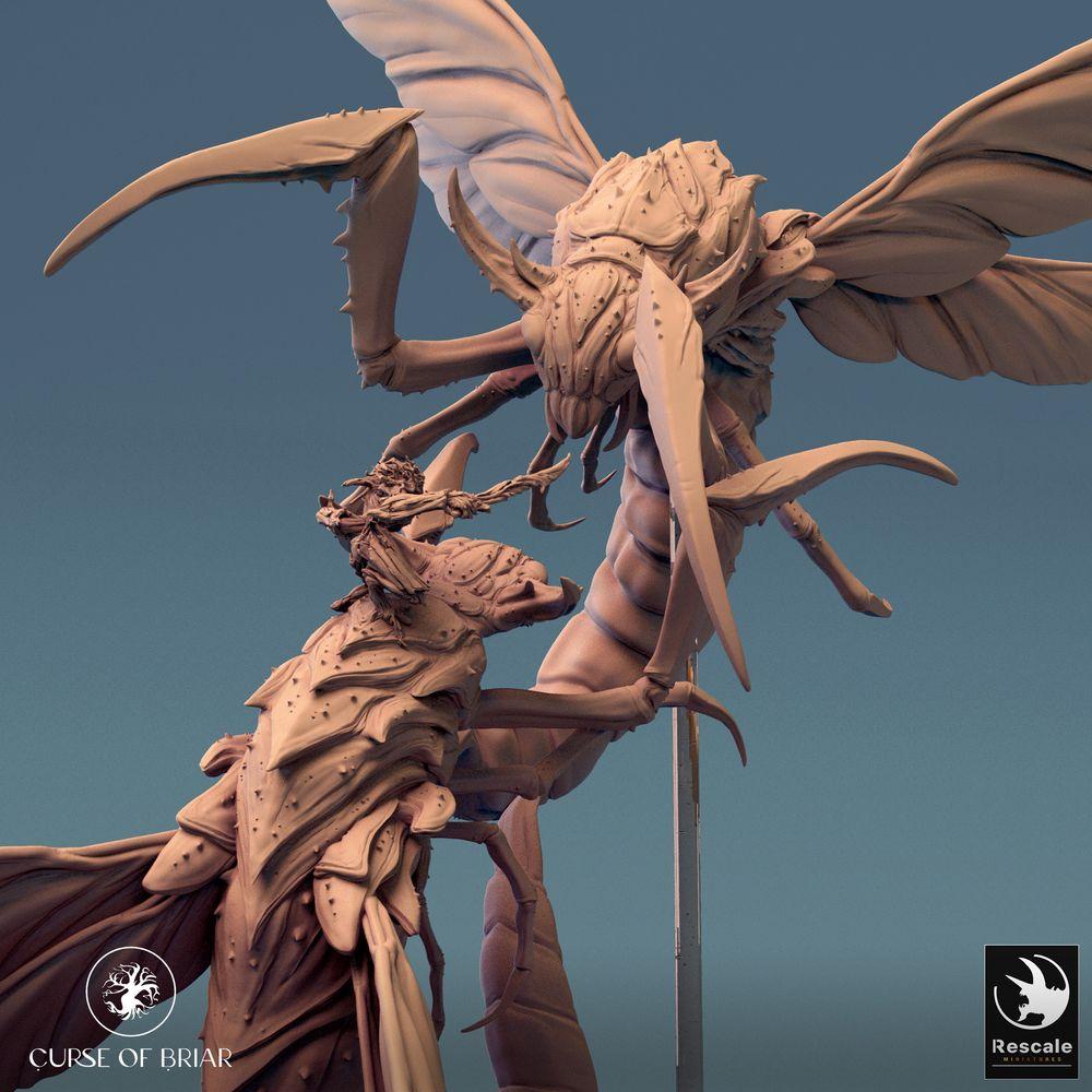 Image du produit Tabletop 28mm Lord of the Print (LotP) 0 : Miniature Tabletop : Skycutter Battle Combat aérien, monstre volants insectoïdes, énorme guêpe/monstre de frelon, reine des essaims, boss ennemi (24_07_E1)