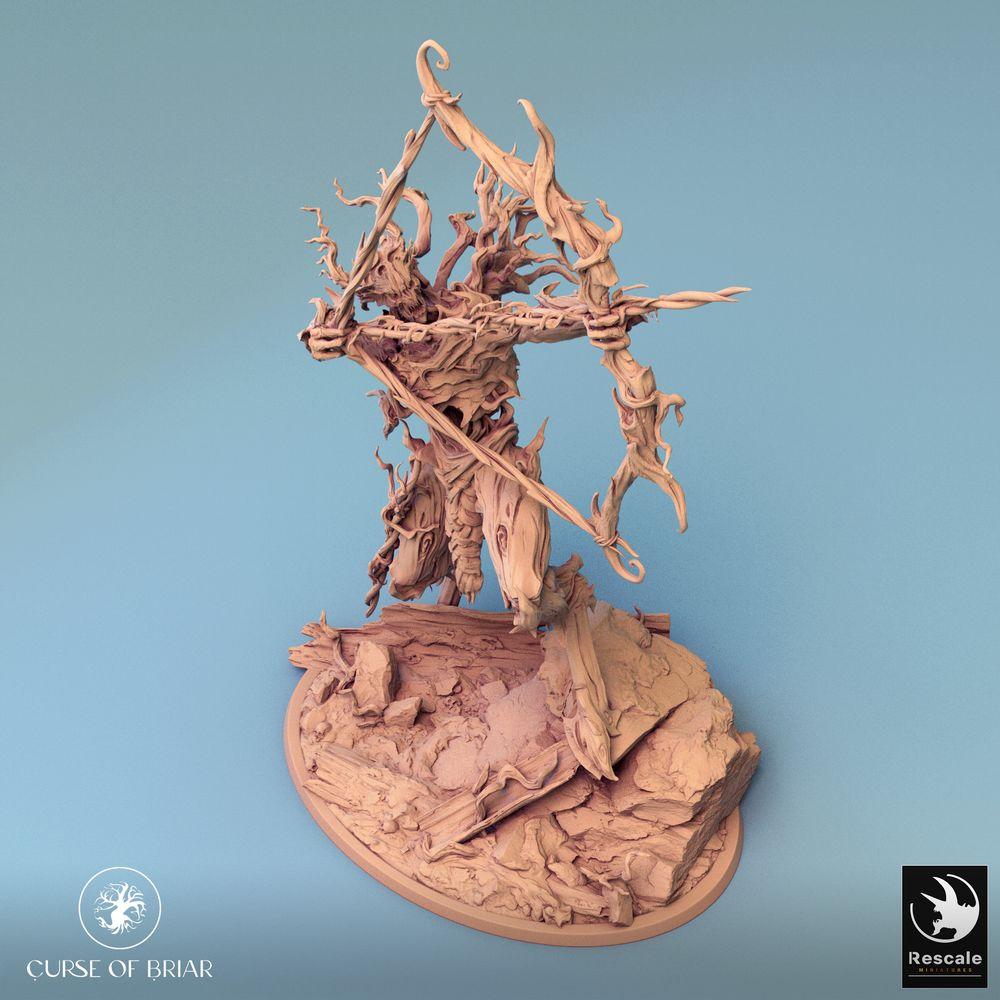 Produktfoto Tabletop 28mm Lord of the Print (LotP) 0: Fantasy Figur: Waldgeist-Bogenschütze, Dornenwächter, Baumwesen Archer (24_07_C1)