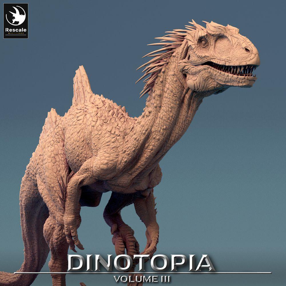 Photo de produit Tabletop 28mm Lord of the Print (LotP) 0 : Miniature Tabletop : Concavenator Raubsaurier - Figur de Raptor en attaque, Miniature de dinosaure, Monstre de Wargaming (24_06_C9)