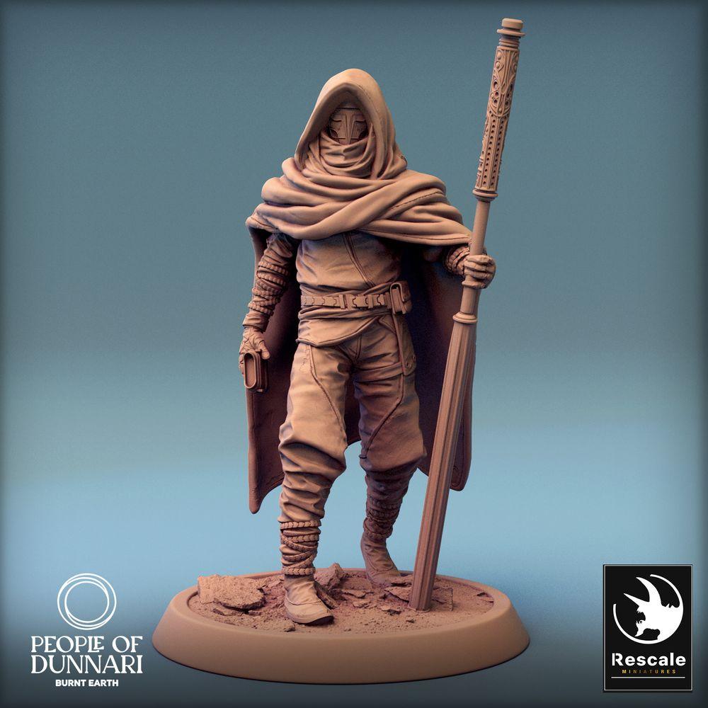Image du produit Tabletop 28mm Lord of the Print (LotP) 0 : Figurine Fantasy : Nomade du désert Tisseur de sable, Magicien avec bâton et livre, Chaman et Gardien (24_03_C5)
