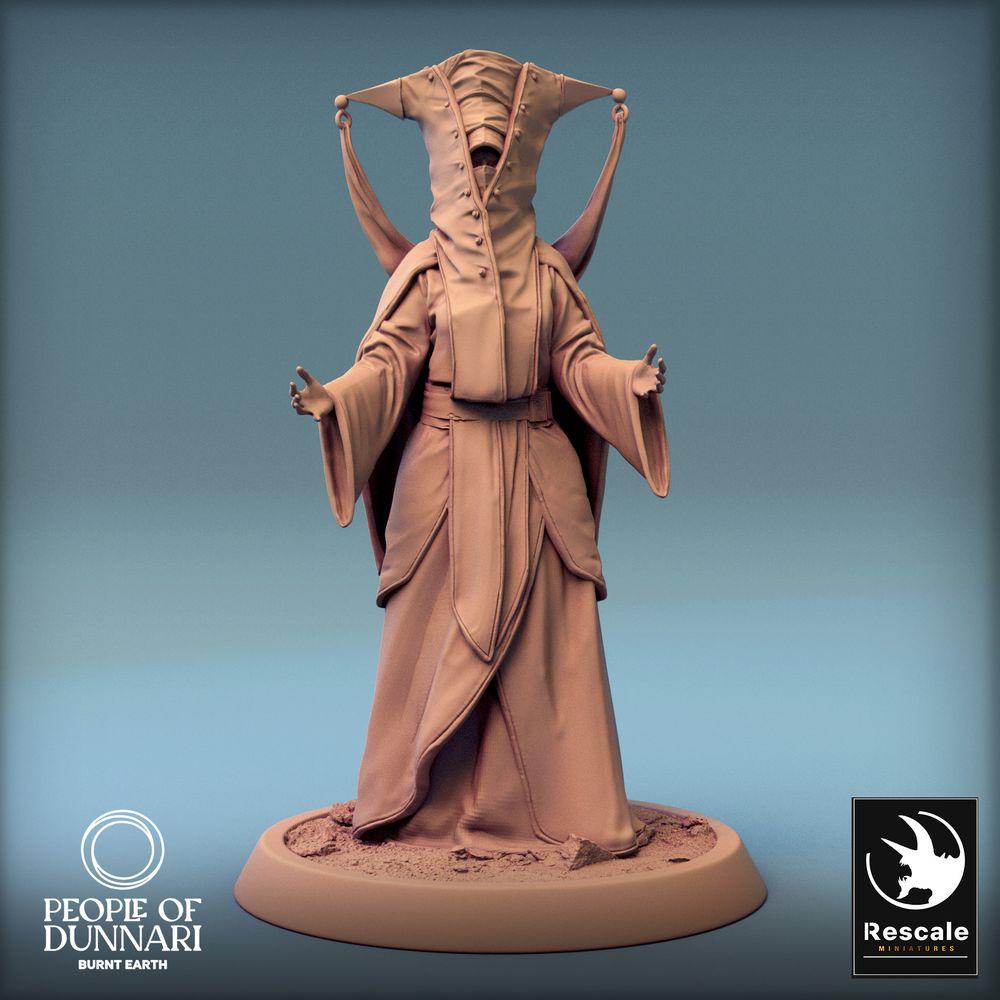 Photo de produit Tabletop 28mm Lord of the Print (LotP) 0 : Miniature Tabletop : Prêtre cultiste et Grand Prêtre, Mage de rituel, Occultiste, Nécromancien noir lors du rituel (24_03_D1)