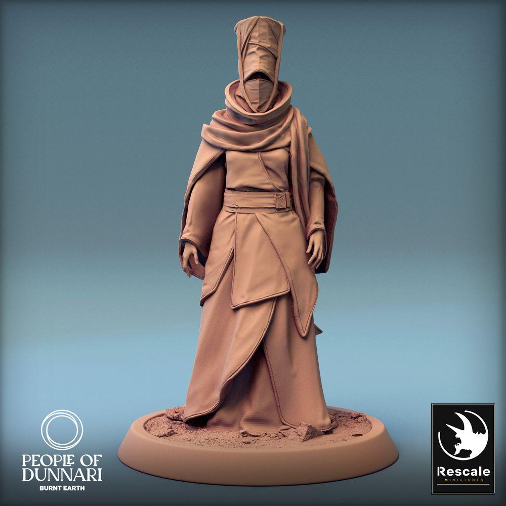 Photo de produit Tabletop 28mm Lord of the Print (LotP) 0 : Miniature Tabletop : Cultiste masqué, Prêtre du désert, Mystique et Ritualiste - Dunnari Zahra Alnu (24_03_H12)
