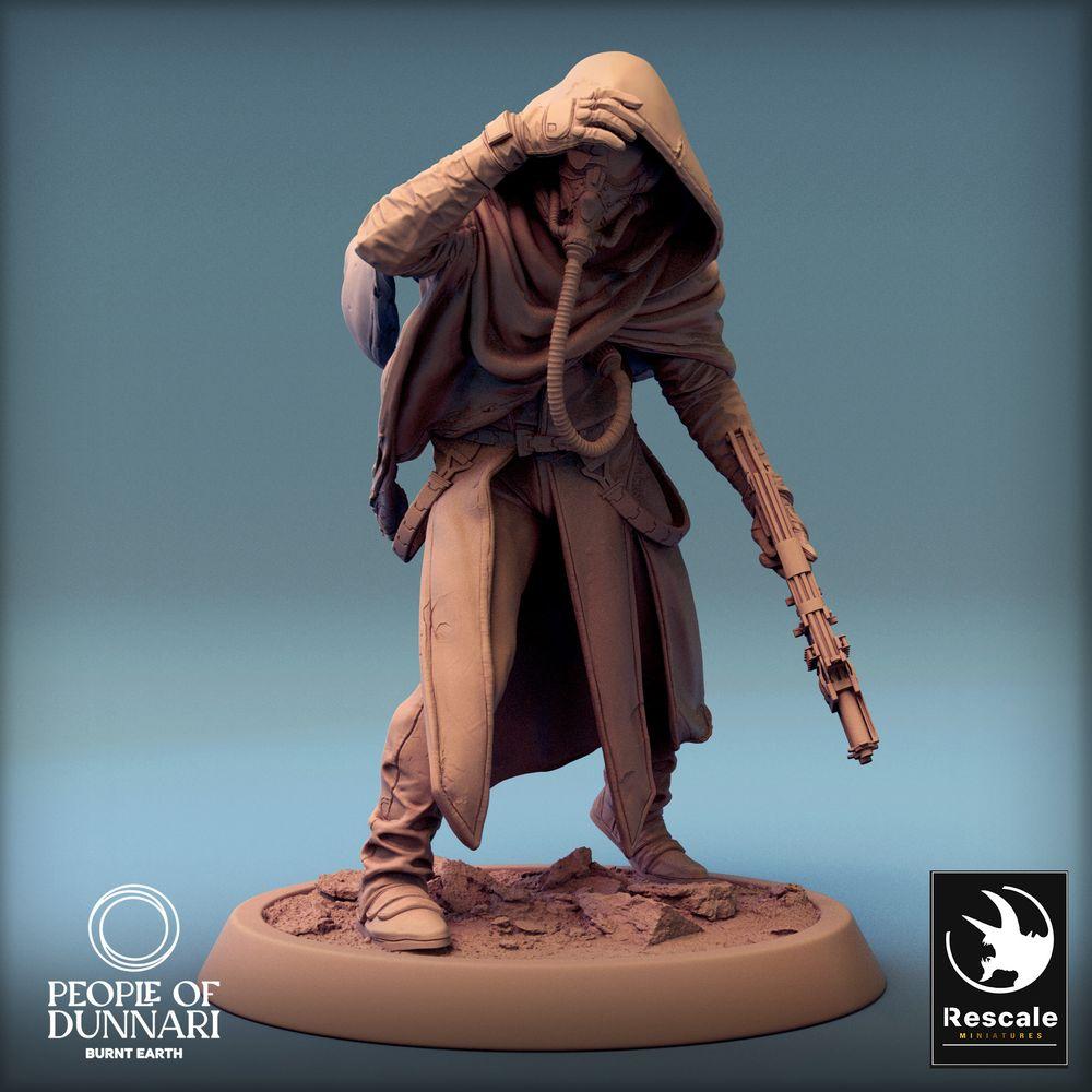 Photo de produit Tabletop 28mm Lord of the Print (LotP) 0 : Figurine Sci‑Fi : Ranger du désert et éclaireur des terres désolées, tireur d'élite post-apocalyptique avec arme longue (24_03_G2)