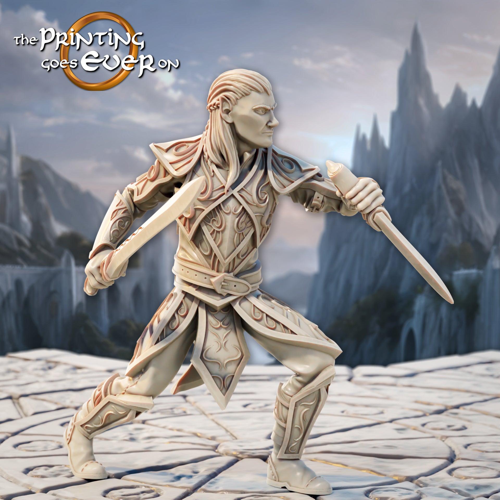 Photo de produit Tabletop 28mm The Printing Goes Ever On (TPGEO) 0 : Duelistes Elfes - 2 Guerriers du peuple Elfe - Épéistes
